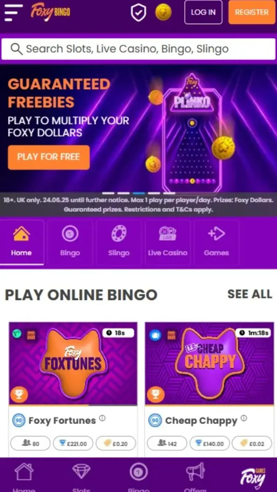 Foxybingo online